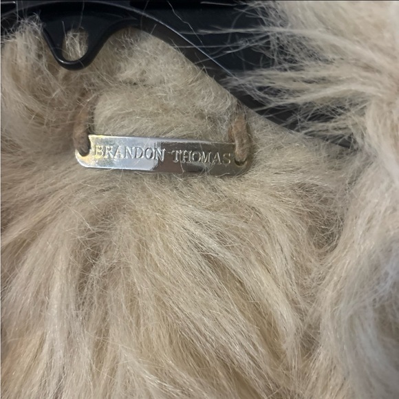 Brandon Thomas Blue Denim Penny Lane Jacket with Cream Faux Fur - Picture 2 of 3